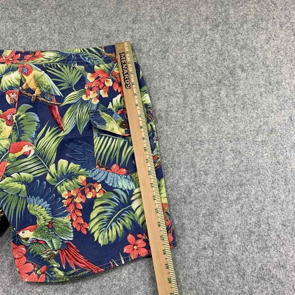 Polo Ralph Lauren Swim Trunks Shorts Mens Size 36 Blue Tropical Parrot Floral